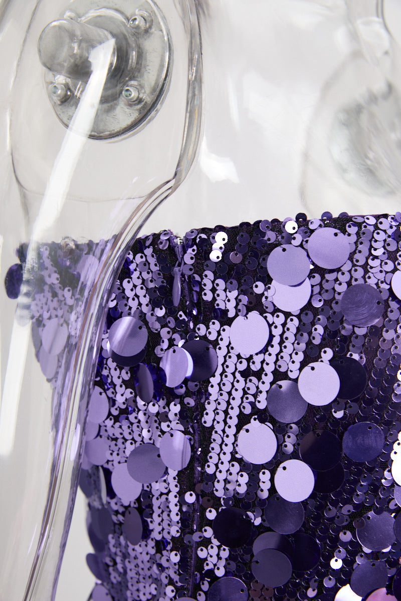 Sparkly Babe Midi Dress - Purple