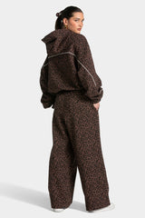 Leopard Hooded Activewear Two-Piece Set
