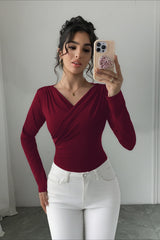 Crossover Off Shoulder Ruched Top