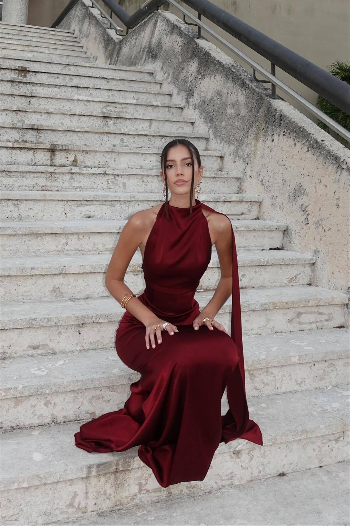 Elegant Cowl Back Party Dress