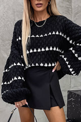 Knit Contrast Stripe Oversized Sweater