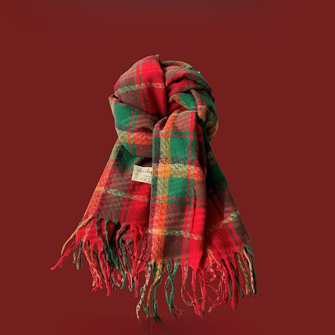 Red Chunky Knit Christmas Scarf