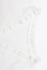 Ruffle Deep V Twist Front Crop Top
