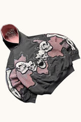 Skull Graphic Oversized Pullover Hoodie
