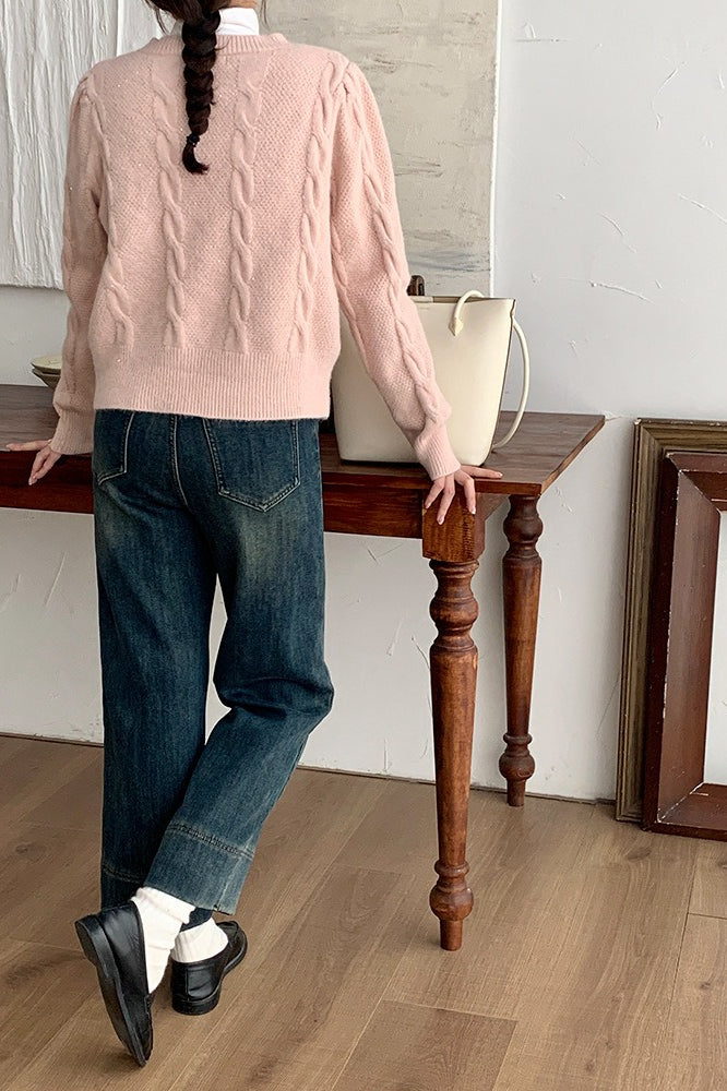 Sparkle Bow Detail Ribbed Christmas Cardigan