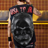3D Backpack Gothic Travel Ghost Skull Rivets Vintage Punk Bag