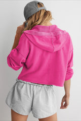 Chic Relaxed Solid V-Neck Hoodie