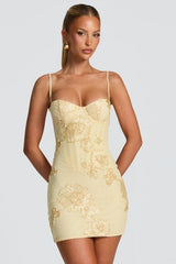 Floral Lace Corset Back Cocktail Dress