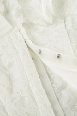 Lace Hook Front Peplum Blouse