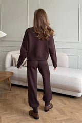 Zip Cardigan Harem Pants Knit Set