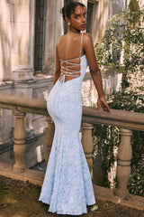 Square Neck Backless Fishtail Maxi Dress