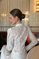 Pearl Button Floral Lace Blouse
