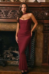 Mesh Strapless Ribbon Crop Set Party Dress