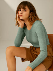 Vibemartini Clouds Ribbed Pullover Sweater