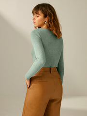 Vibemartini Clouds Ribbed Pullover Sweater