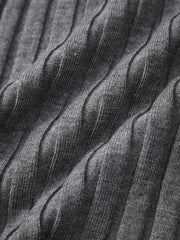 Vibemartini Solid Textured V-neck Knit Top