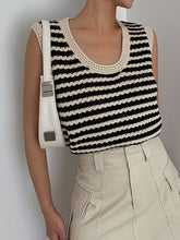 Vibemartini Classy Stripe Crochet Sweater Vest
