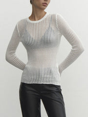 Vibemartini See Through Ribbed Mesh Top