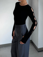 Vibemartini Keyhole Cutout Long Sleeve Bodysuit