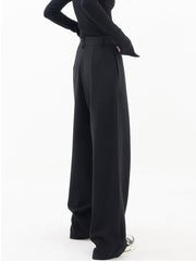 Vibemartini Asymmetrical Layer Button Wide Leg Dress Pants