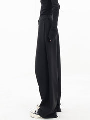 Vibemartini Asymmetrical Layer Button Wide Leg Dress Pants