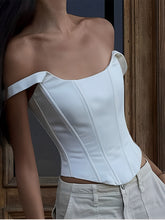 Vibemartini Ivory Glow Tied Crop Corset Top