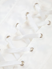 Vibemartini Ivory Glow Tied Crop Corset Top