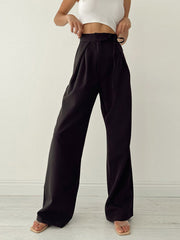 Vibemartini Palazzo Tied Wide Leg Dress Pants