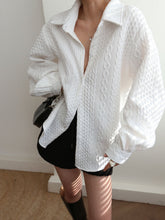 Vibemartini Cable Knit Oversized Shirt