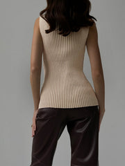 Vibemartini Minimalist Mock Neck Rib Tank Top