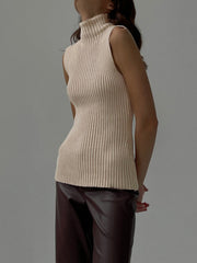 Vibemartini Minimalist Mock Neck Rib Tank Top