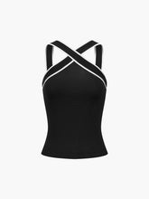 Vibemartini Contrast Trim Strap Knit Top