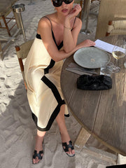 Vibemartini Sicily Old Money Aesthetics Slip Long Dress