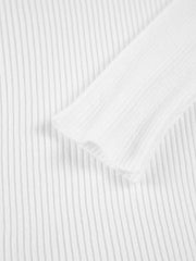 Vibemartini Mock Neck Rib Long Sleeve Knit Top