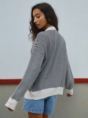 Vibemartini Oversized Herringbone Cardigan