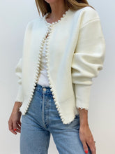 Vibemartini Pearl Trim Ripped Hem Cardigan