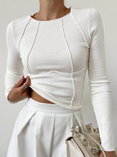 Vibemartini Basic Piping Long Sleeve Top