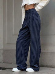 Vibemartini Pinstripe Pleated Wide-Leg Pants