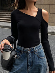 Vibemartini Asymmetrical Neck One Shoulder Slinky Top