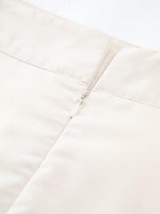 Vibemartini Patchwork Asymmetrical Pleated Buttoned Midi Skirt