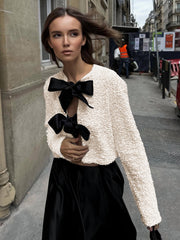 Vibemartini Sequined Velvet Bowknot Decor Jacket