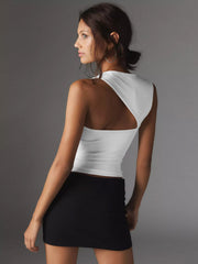 Vibemartini Asymmetric Neck Cut Out Tank Top