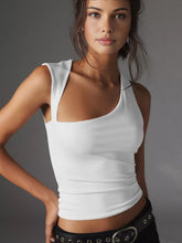 Vibemartini Asymmetric Neck Cut Out Tank Top