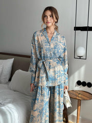 Vibemartini Printed Tie Up Pants Set