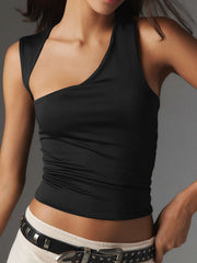 Vibemartini Asymmetric Neck Cut Out Tank Top