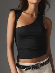 Vibemartini Asymmetric Neck Cut Out Tank Top