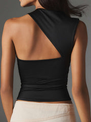 Vibemartini Asymmetric Neck Cut Out Tank Top