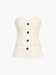 Vibemartini Solid Tube Top With Wide Leg Pants Set