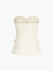 Vibemartini Solid Tube Top With Wide Leg Pants Set
