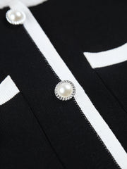 Vibemartini Multi Pocket Button Sleeveless Short Sweater Dress